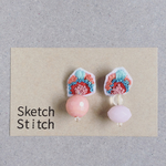 pink×swing刺繍ピアス