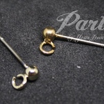 3mm/カン付きピアス/ポストピアス/チタン製/アクセサリー/DIY/金具/パーツ【10個】