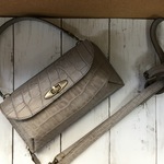 dayree様オーダー＊レザーお財布ポシェット＊クロコダイル型押しグレー