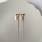 淡水パールのロングチェーン2wayピアス