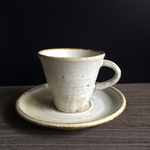絹白釉コーヒー碗皿