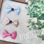 【３個セット☆】髪にちょこんとリボン＊ベビー&キッズ＊夏にぴったり♪ストライプ他＊ヘアアクセ＊ヘアクリップ