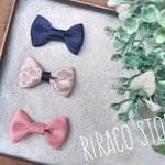 【３個セット☆】髪にちょこんとリボン＊ベビー&キッズ＊お呼ばれに♪モロッカン柄他＊ヘアアクセ＊ヘアクリップ