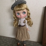 ブライス　blythe　。゜。゜。ブラウス＆スカート＆ベレー帽子セット。゜。゜。　