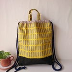 【送料込】ランドセルの上から背負える体操服入れ けん盤イエローグレー×デニム