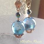白い砂浜 boule à neige ピアス