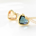 Heart Glass  Gold Chaem Necklase