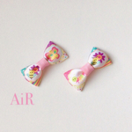 2コセット♡カラフルむしさんリボンのシリコンヘアゴムセット for KIDS&BABY