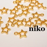 ミニミニオープン星チャーム☆彡20個 ゴールド