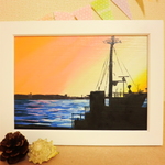 油絵原画『佇む』　額縁付き