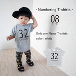 【期間限定 送料無料】名前入り Tシャツ 男の子 女の子 出産祝い　お名前入り＊ナンバリング Tシャツ（ミックスグレー）プレゼント 誕生日 子供 名入れ Tシャツ