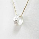 マットシルバーリングネックレス No.556