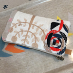 かわいい多機能三つ折財布 ミナペルホネン生地使用のハンドメイド