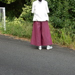 ボルドーのワイドなワイドパンツ♫
