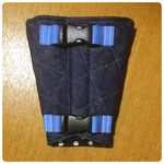 抜け出し防止カバー デニム風ダブルガーゼ×黒ドット