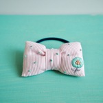 北欧 刺繍 お花 リボン ストライプ ヘアゴム