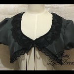 1周年記念特別価格★半袖ボレロ★ダークグレー×黒レース★Ｍ～Ｌ(即納品)