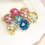 『きらめきの花』スワロフスキーのひとつぶフラワーイヤリング*