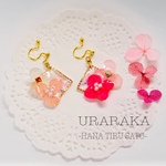 きらきらアジサイのイヤリング・ピアス／Uraraka