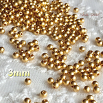 国産 🌟ゴールドビーズ 《マット》 3mm 穴あき  貫通
