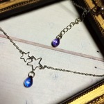 【送料無料】 星のしずくネックレス（カラー：パープル&シルバー）