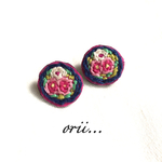  【manetakun様専用2/2】サークル花柄刺繍ピアス