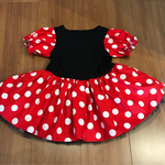 送料無料 ミニーちゃん風ワンピース コスプレ90〜100サイズ キッズ 女の子 フワフワワンピ