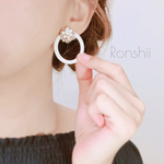 しずくリングのピアス/イヤリング
