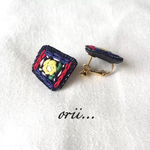 【chihiro828様専用】スクエア花柄刺繍イヤリング