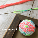 新作★こぎん刺し×ネイティヴ柄・ヘアゴムorブローチ