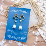 小さなすずらんとパールのイヤリング*ピアス可