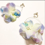 パールとアジサイのフープイヤリングorピアス