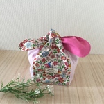 結ぶ巾着袋☆お弁当袋☆小物入れ☆お花ピンク
