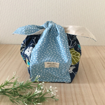 結ぶ巾着袋☆お弁当袋☆小物入れ☆しずくとボタニカル