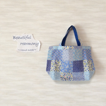flower×blue＊reversible＊トートバック＊ランチバッグ