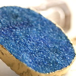 【ご予約品】天然石ドゥルージークオーツ淡水パール　ネックレス　ブルー