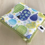 ◼︎708 今治タオル&ダブルガーゼ 大判ハンカチ  クロネコ&フルーツ green