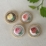 刺繍ブローチ2.0 バラ(クリーム色)