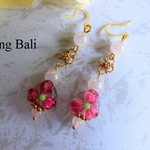 バリ島【オーダー】お花ビーズ＆ゴールドシルバーピアス