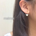 【再販2】コットンパール風ビジューとリングピアス*イヤリング*ノンホールピアス*
