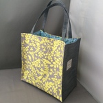 【k様オーダー品】ume＊mew 紙袋ふうバッグ（北欧風・小鳥と葉っぱ）
