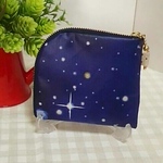 ラミネートのコンパクト　L字ファスナー財布　宇宙柄　受注製作　【送料込み】
