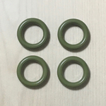 VINTAGE KHAKI GREEN ACRYLIC SMOOTH ROUND RING BEADS 