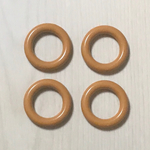 VINTAGE OCKER ACRYLIC ROUND RING BEADS