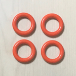 VINTAGE ORANGE ACRYLIC ROUND RING BEADS