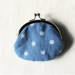 藍染 豆がま口「こんぺいと」
