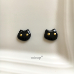 シンプル黒ネコのピアス
