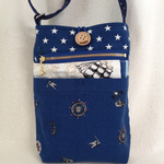 マリン柄、肩掛けポシェット