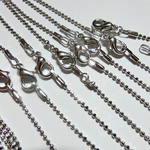 ネックレスチェーン40cm完成品＊ボールチェーン10本　シルバー