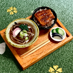 ミニチュア🍉ワカメそばとうな丼のセット